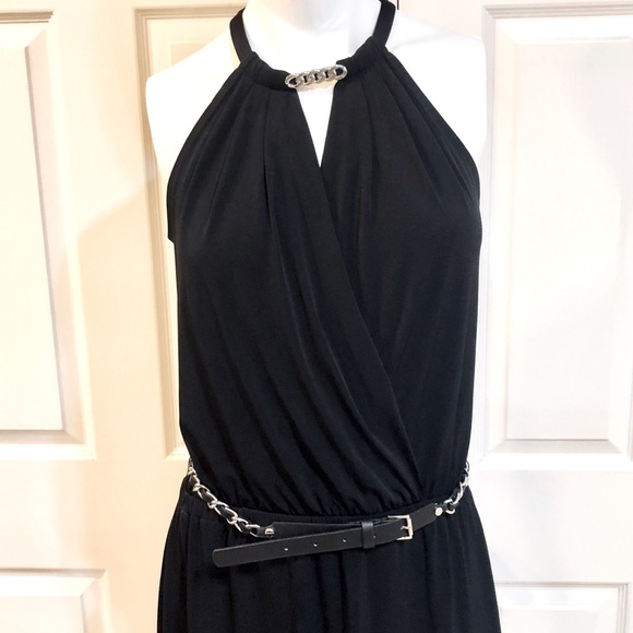 Michael Kors-High Low-Chain Belt Maxi Dress-Sz S - Picture 2 of 3